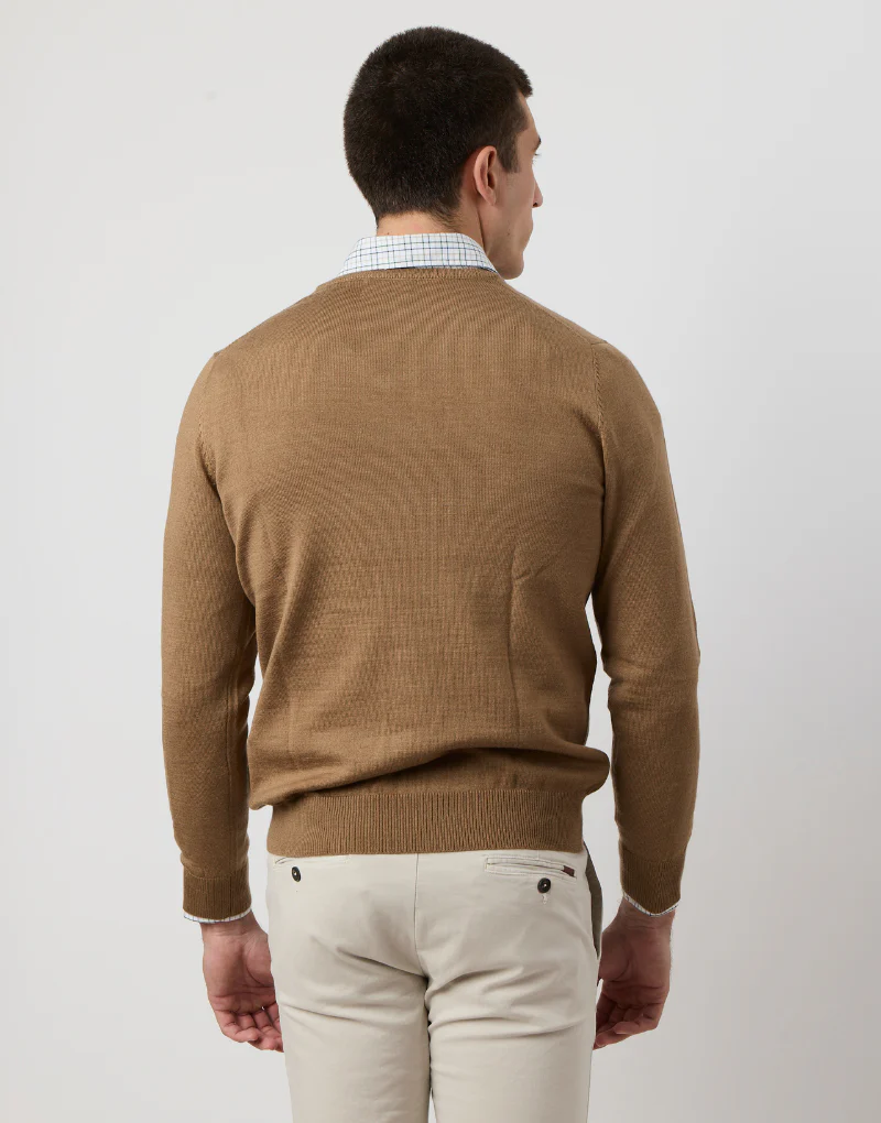 Jersey merino blend pico camel - Imagen 5