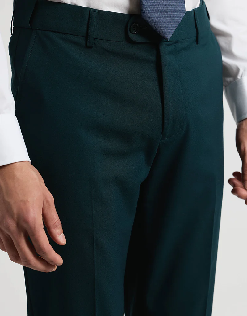 Traje cruzado regular fit verde botella - Imagen 8