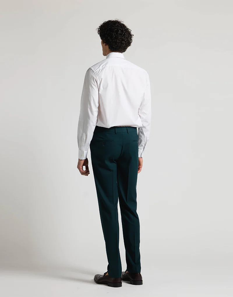 Traje cruzado regular fit verde botella - Imagen 7