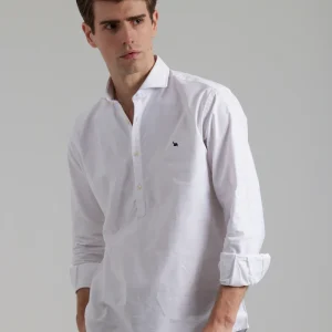 Camisa polera blanca lisa oxford