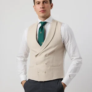 Chaleco granito beige cruzado