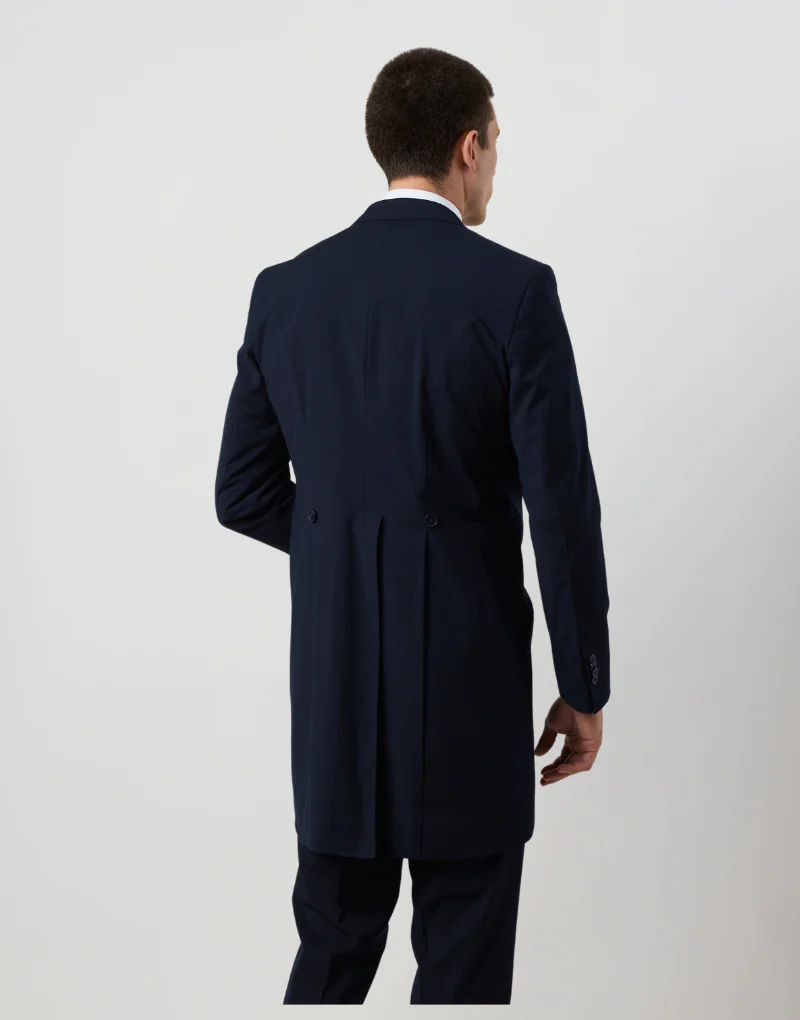 Chaqué liso azul marino chaleco cruzado - Imagen 4