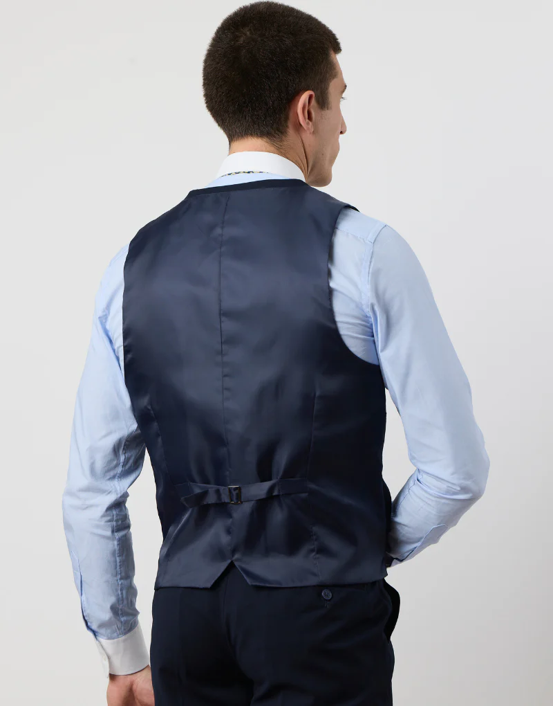 Chaqué liso azul marino chaleco cruzado - Imagen 6