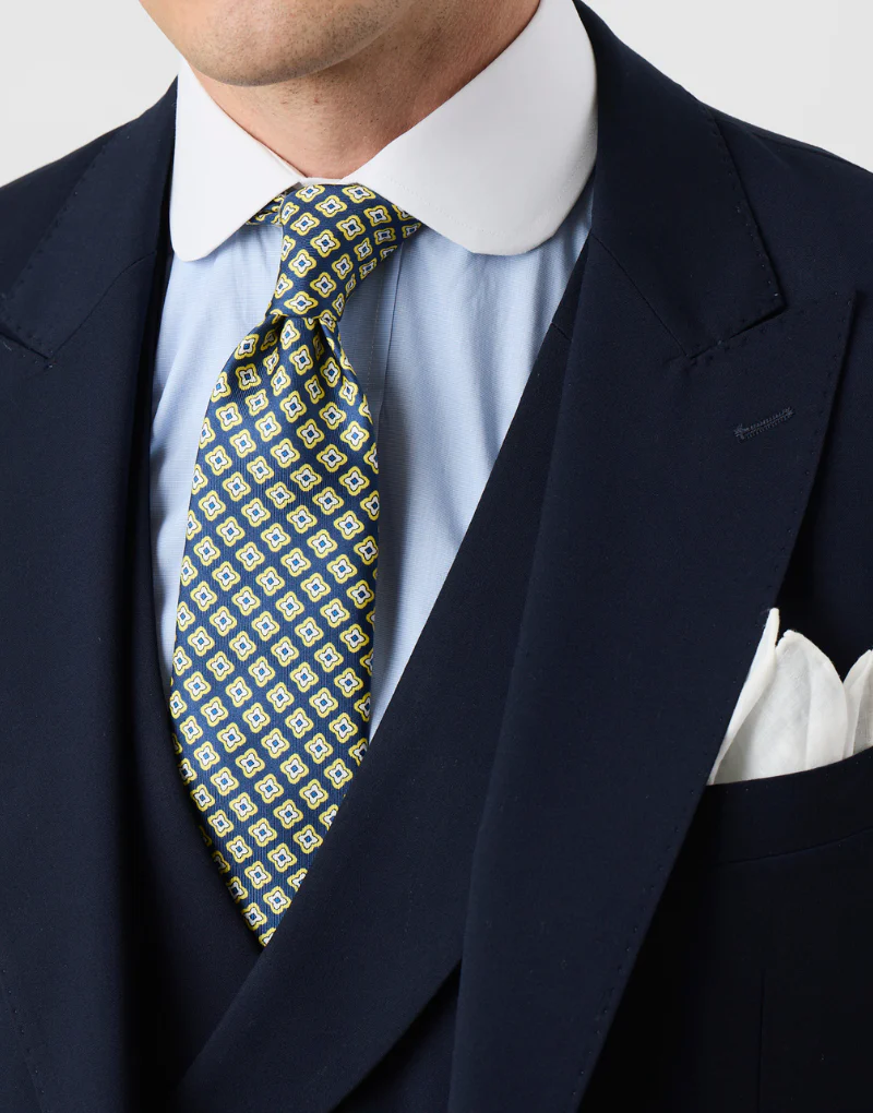 Chaqué liso azul marino chaleco cruzado - Imagen 7