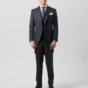 Chaqué tres piezas premium gris medio