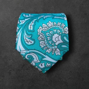 Corbata seda cachemir grande verde.