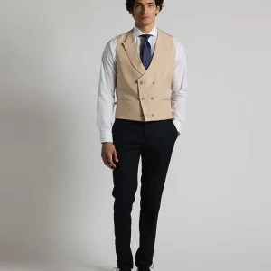 Chaleco cruzado melange beige