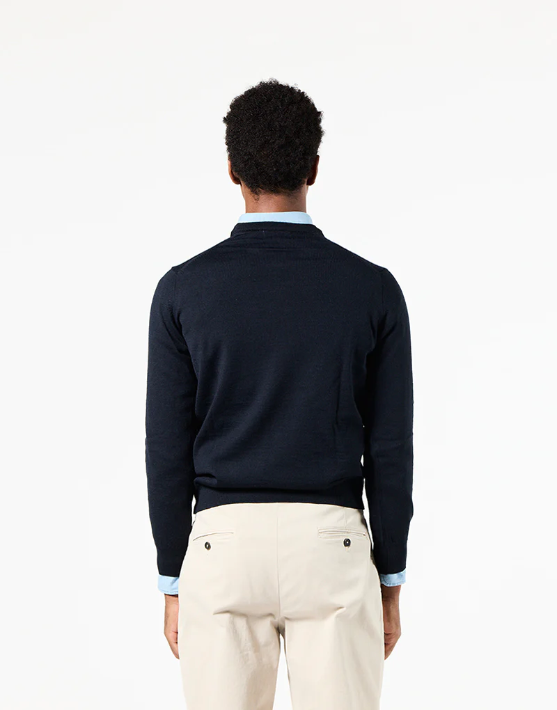 Jersey azul marino merino caja - Imagen 3