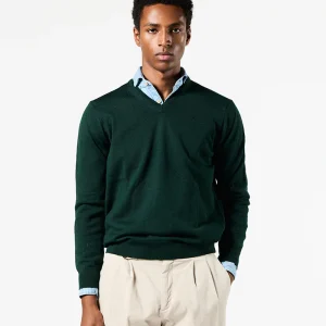 Jersey verde botella merino pico