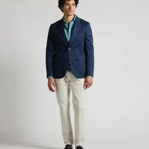 Americana cotton 4 bolsillos azul