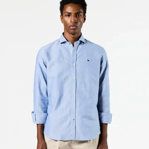 Camisa italia oxford lisa azul oscuro