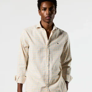 Camisa Italia mini cuadros harrys mostaza