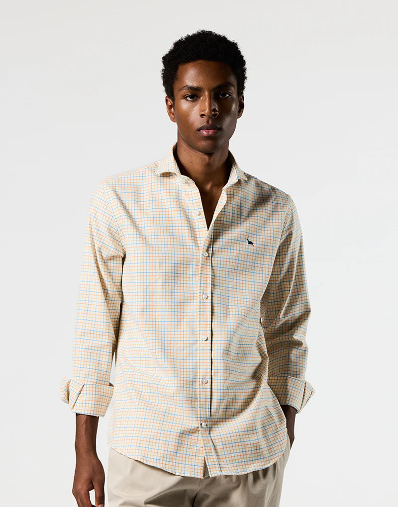 Camisa Italia mini cuadros harrys mostaza