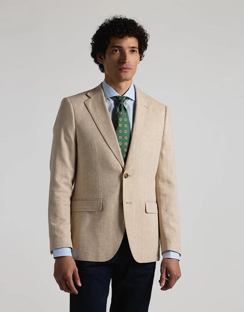 Americana lino espigas beige