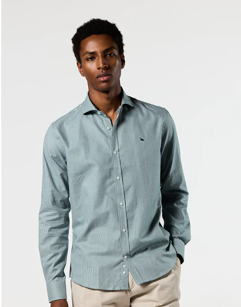 Camisa Italia mini pata de gallo verde - Imagen 4