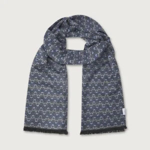 The Scarf Flores Azul y Gris
