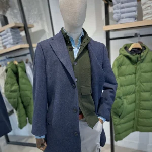 Abrigo corto espigas azul