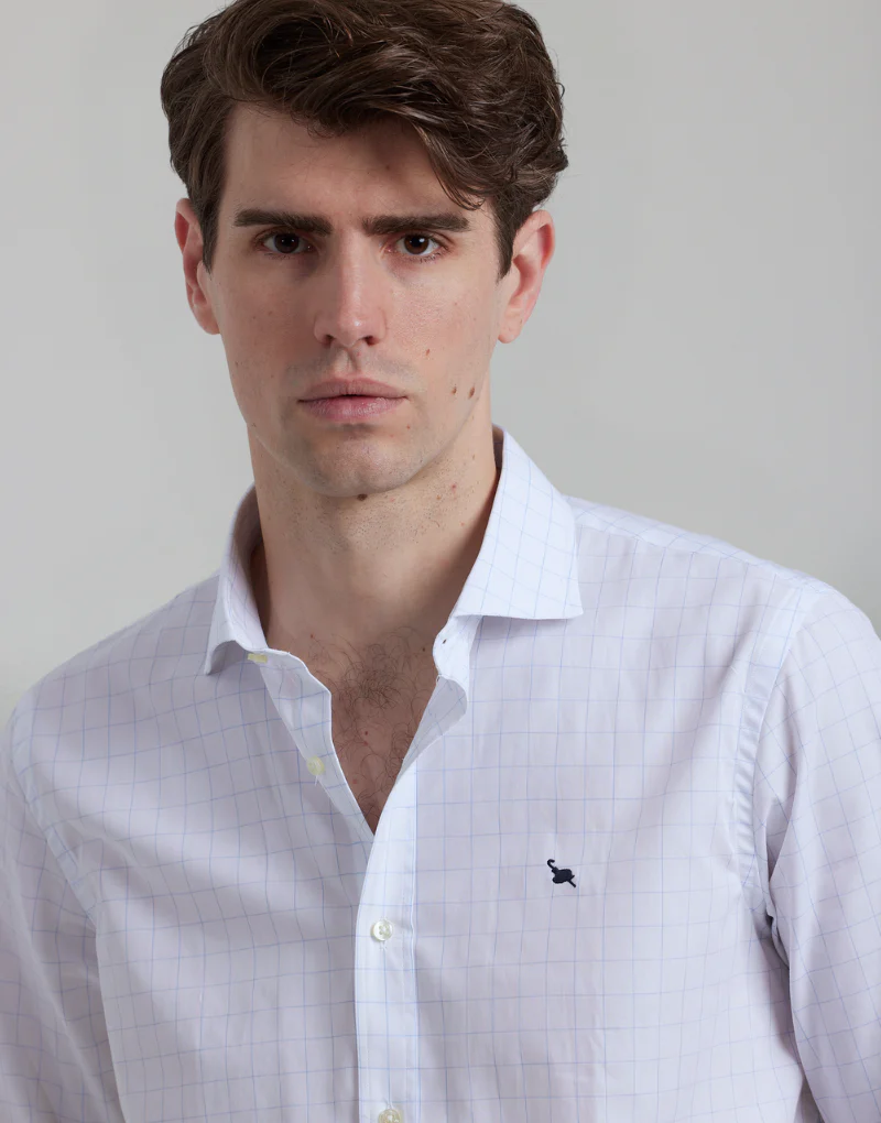 Camisa cuadro ventana azul