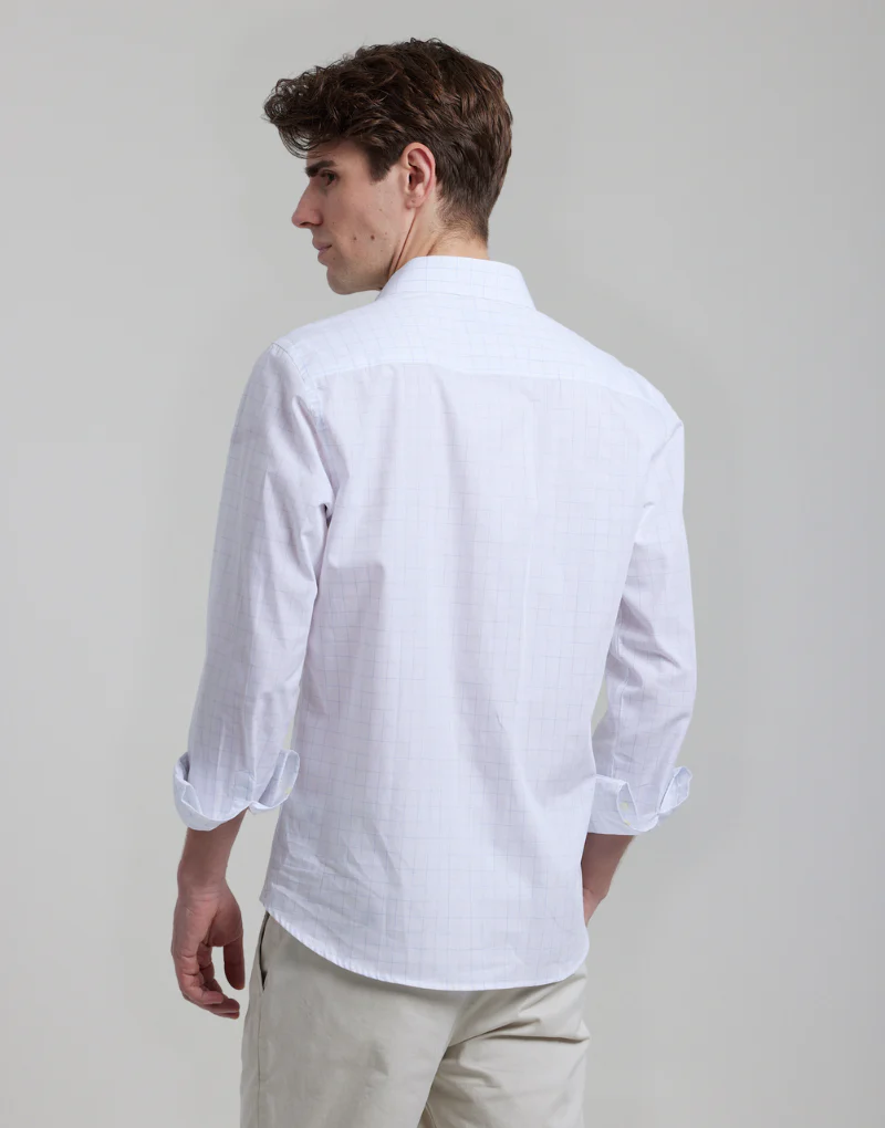 Camisa cuadro ventana azul - Imagen 5