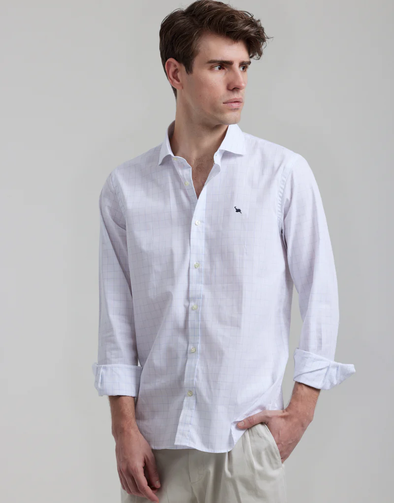 Camisa cuadro ventana azul - Imagen 4