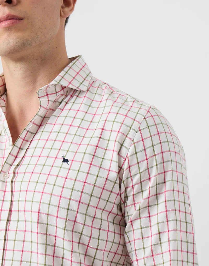 Camisa Italia cuadros harrys burdeos y verde - Imagen 3