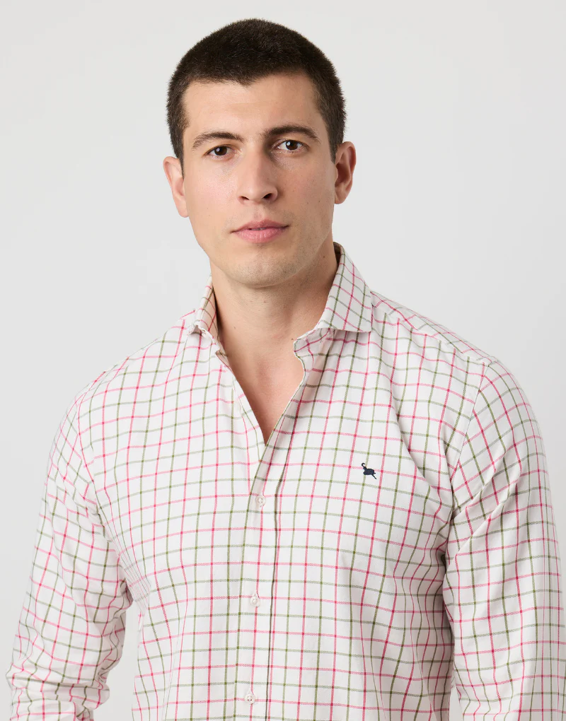 Camisa Italia cuadros harrys burdeos y verde - Imagen 4