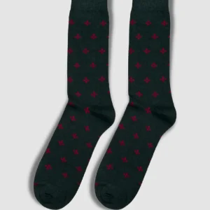 Calcetín flor lys verde