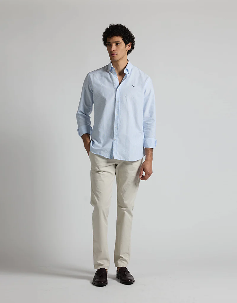 Camisa oxford rayas azules button down - Imagen 6