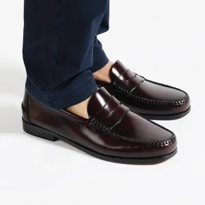 Zapato Castellano Antifaz en Piel Boxcalf Burdeos