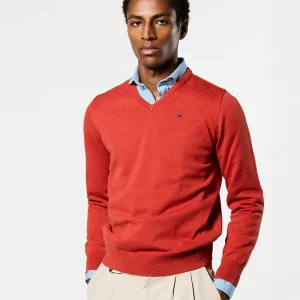 Jersey algodón fine pico teja