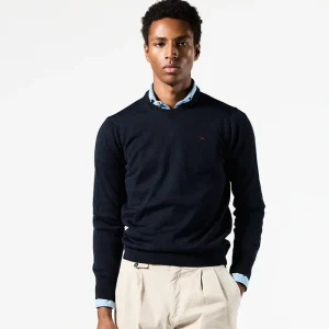 Jersey azul marino merino caja