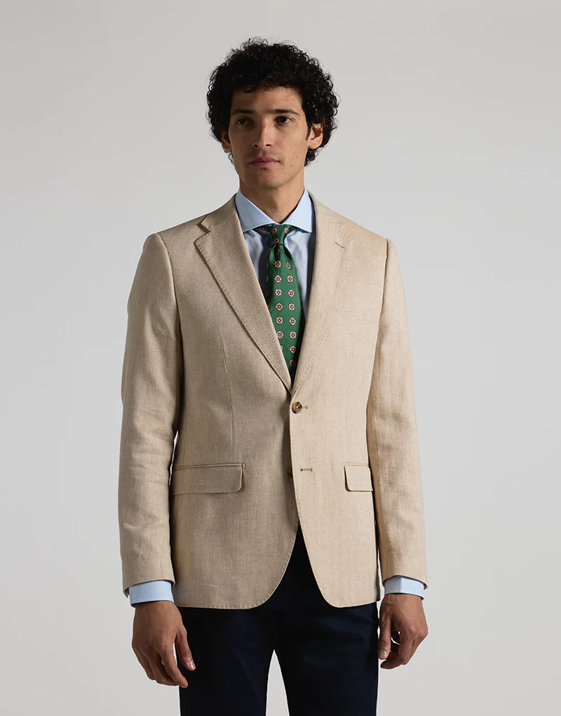 Americana lino espigas beige - Imagen 3