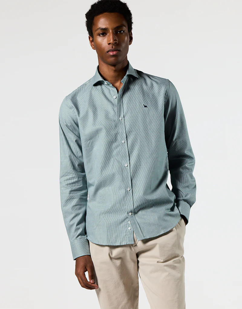 Camisa Italia mini pata de gallo verde - Imagen 3