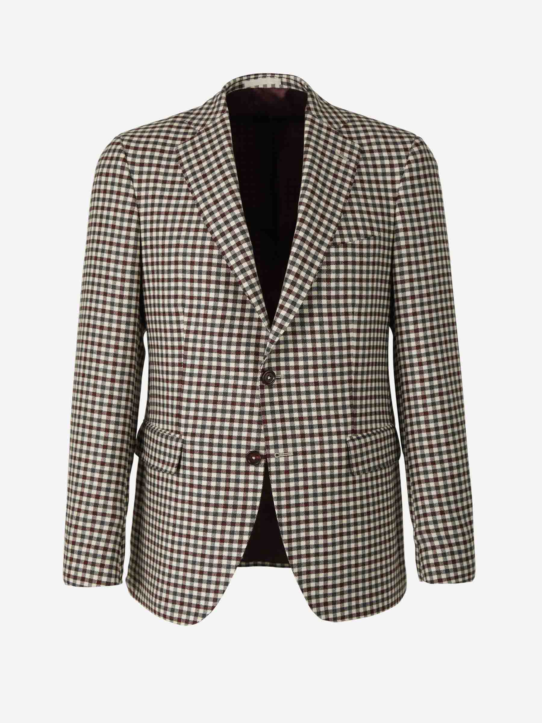 Americana Motivo Cuadros Lana