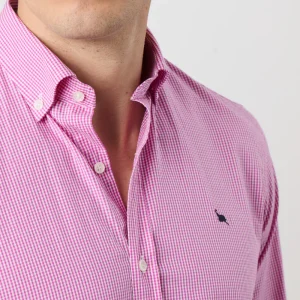 Camisa popelin cuadros vichy grosella