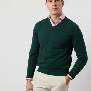 Jersey algodón fine pico verde botella