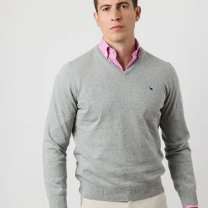 Jersey algodón fine pico gris medio