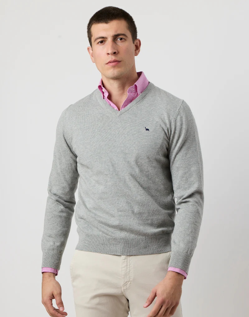 Jersey algodón fine pico gris medio - Imagen 3