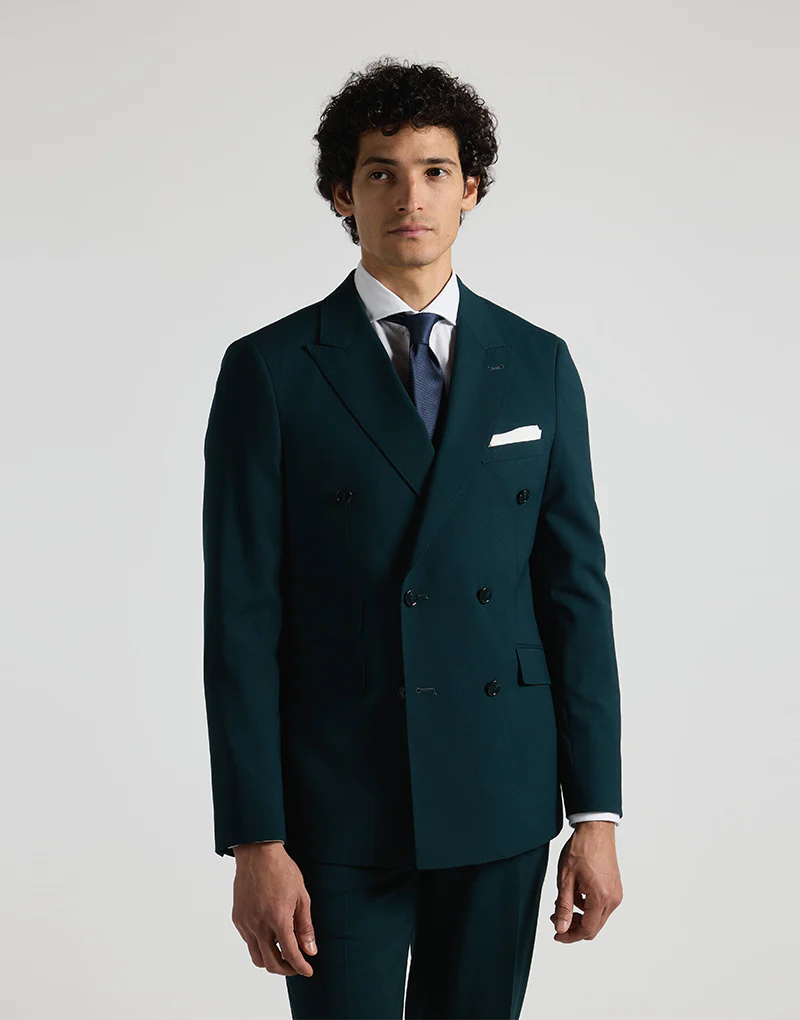 Traje cruzado regular fit verde botella