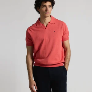Polo punto manga corta coral