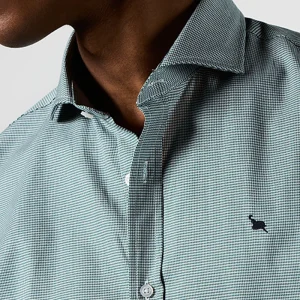 Camisa Italia mini pata de gallo verde