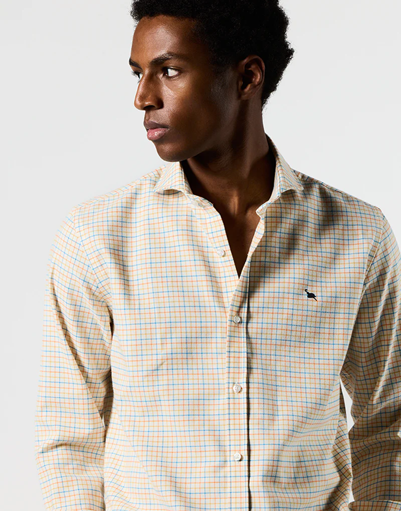 Camisa Italia mini cuadros harrys mostaza - Imagen 3