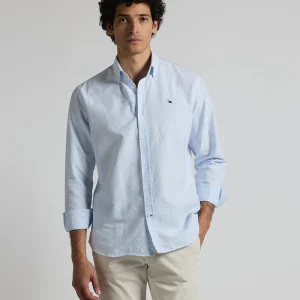 Camisa oxford rayas azules button down