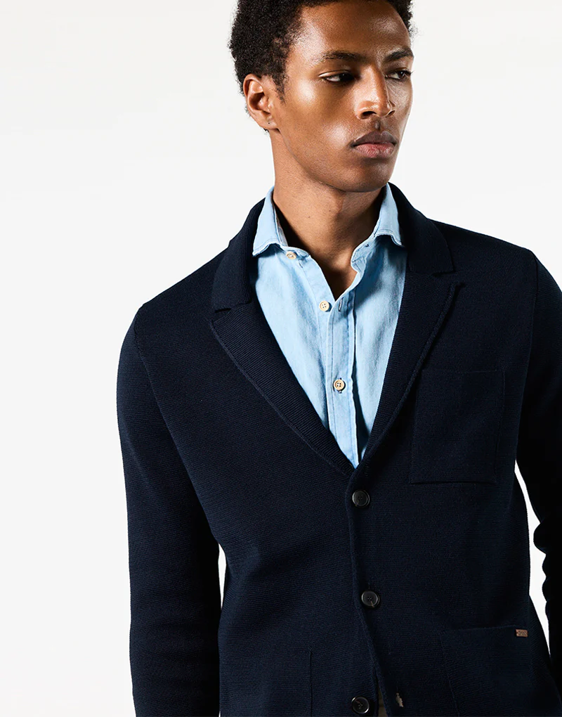 Blazer de punto azul marino - Imagen 4