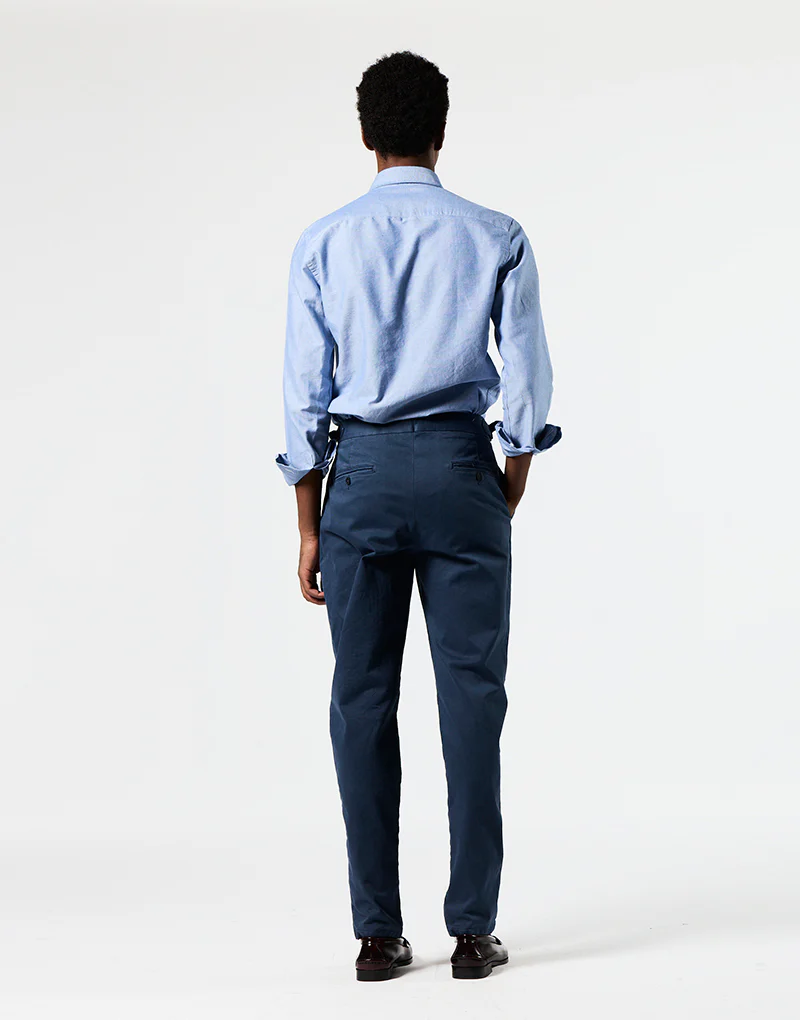 Pantalón relaxed dos pinzas azul marino - Imagen 3