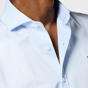 Camisa Italia mini cuadro celeste