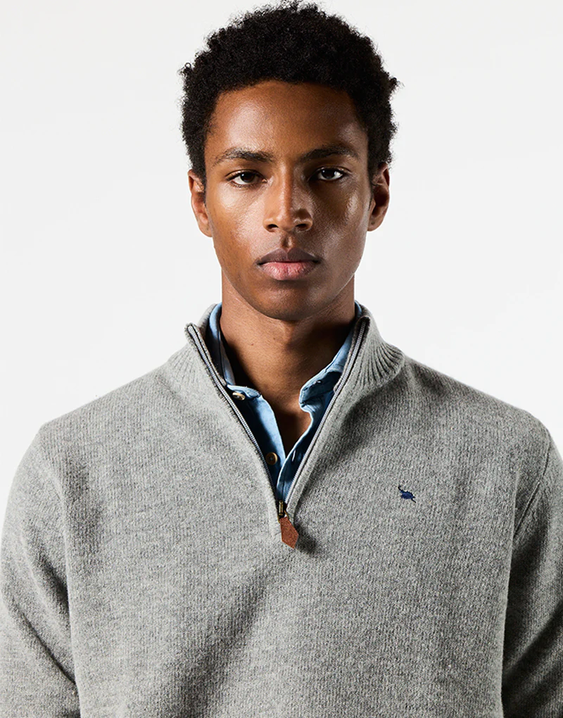 Jersey cremallera lambswool gris - Imagen 4