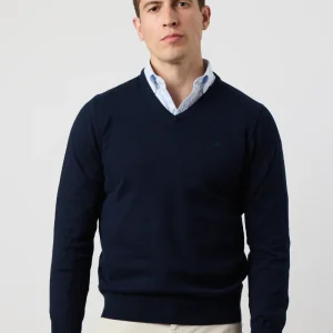 Jersey algodón fine pico azul marino