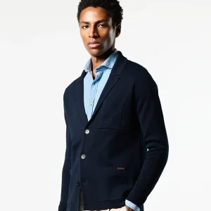Blazer de punto azul marino