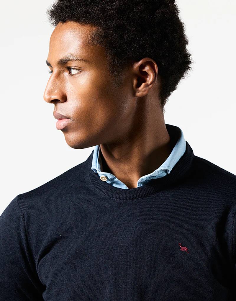 Jersey azul marino merino caja - Imagen 4